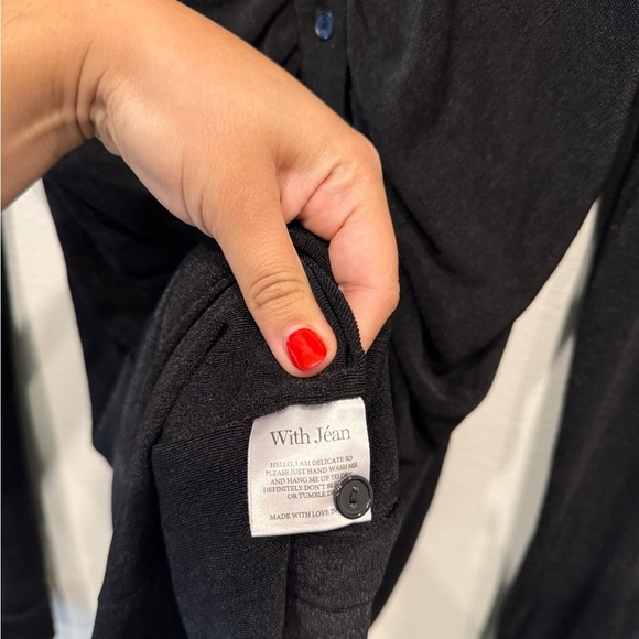 With Jean Elegant Black Ruched Dress - Picture 2 of 6